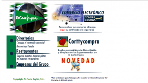 Web de El Corte Inglés en 1997